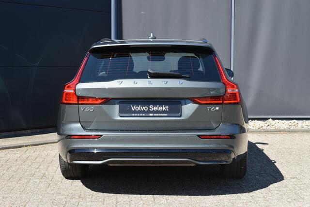 Volvo V60 T6 Plug-in hybrid AWD Plus Dark | Verwarmbare voorstoelen + stuurwiel | Premium Sound by Harman Kardon | 360 graden Camera | Trekhaak | Google Navigatie | Elektrisch verstelbare voorstoelen + Memory | All Season banden | Verwarmbare voorruit |
