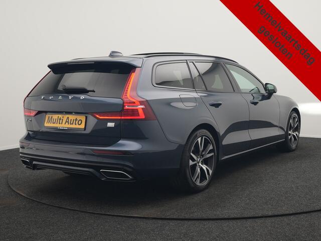 Volvo V60 T6 Recharge AWD R-Design PHEV 340pk Dealer O.H | Trekhaak Af Fabriek | Panodak | Harman / Kardon | Lederen Sportstoelen Memory & Ventilatie | Camera | Keyless | Stuur & Stoelen Verwarmd | Apple Carplay | Virtual | Navigatie | Cruise Control | DAB+ | 18" L