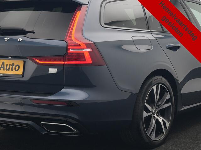 Volvo V60 T6 Recharge AWD R-Design PHEV 340pk Dealer O.H | Trekhaak Af Fabriek | Panodak | Harman / Kardon | Lederen Sportstoelen Memory & Ventilatie | Camera | Keyless | Stuur & Stoelen Verwarmd | Apple Carplay | Virtual | Navigatie | Cruise Control | DAB+ | 18" L