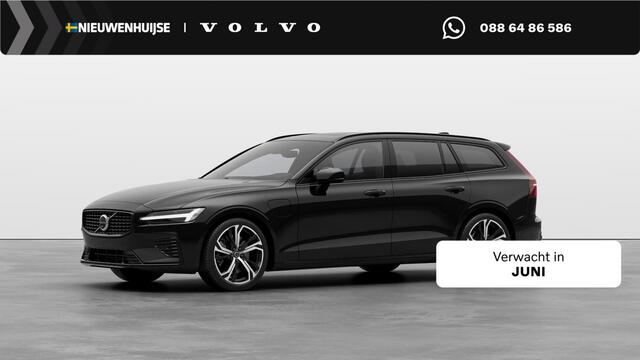 Volvo V60 2.0 T6 Plug-in hybrid AWD Ultra Dark | Sportstoelen | Schuif-/Kanteldak | Full-LED | Adaptieve Cruise Control | Head-Up Display | Stoelverwarming Voor en Achter | 19" | Getint Glas | Harman Kardon Audio | BLIS |