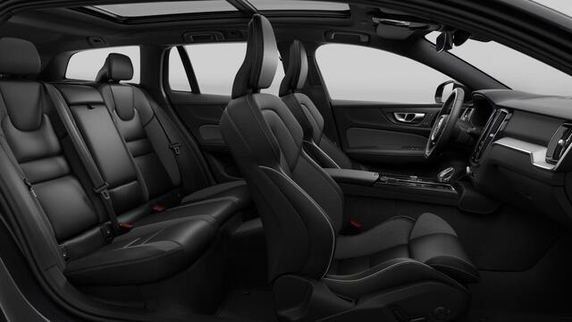 Volvo V60 2.0 T6 Plug-in hybrid AWD Ultra Dark | Sportstoelen | Schuif-/Kanteldak | Full-LED | Adaptieve Cruise Control | Head-Up Display | Stoelverwarming Voor en Achter | 19" | Getint Glas | Harman Kardon Audio | BLIS |