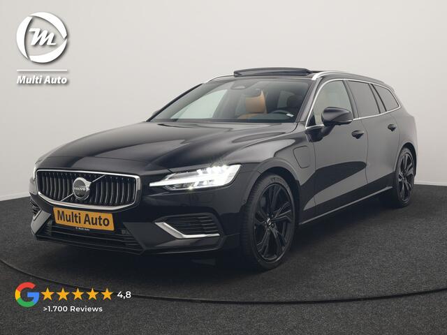 Volvo V60 T6 AWD Plus Bright LONG RANGE PHEV 350pk Dealer O.H. | Trekhaak Af Fabriek | Panodak | Adaptive Cruise | 360 Camera | Lederen Sportstoelen Ventilatie & Memory | Keyless | Blis | Apple Carplay | Stoelen & Stuur Verwarmd | Google Assistent | DAB | Plug In