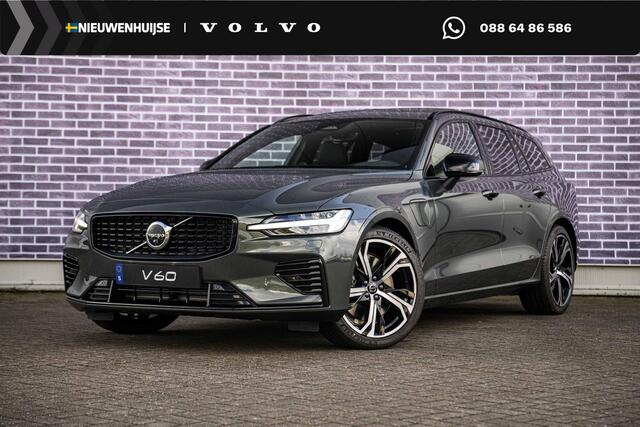 Volvo V60 T6 Plug-in hybrid AWD Ultra Dark | Google | Long Range | Schuif-/Kanteldak | Adaptieve Cruise Control | DAB | Head-Up Display | Camera | Stoelverwarming Voor + Achter | Harman Kardon Audio | Getint Glas | Zitverlenging | Elek. Stoelen | Memory | 19" LM