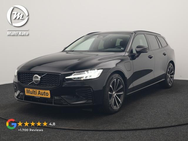 Volvo V60 T6 AWD Plus Dark PHEV 350pk Dealer O.H. | Trekhaak Af Fabriek | Adaptive Cruise | Camera | Harman / Kardon | Lederen Sportstoelen Memory & Verwarmd | Google Assistent | Stuur Verwarmd | Keyless | Apple Carplay | DAB | Plug In Hybrid |
