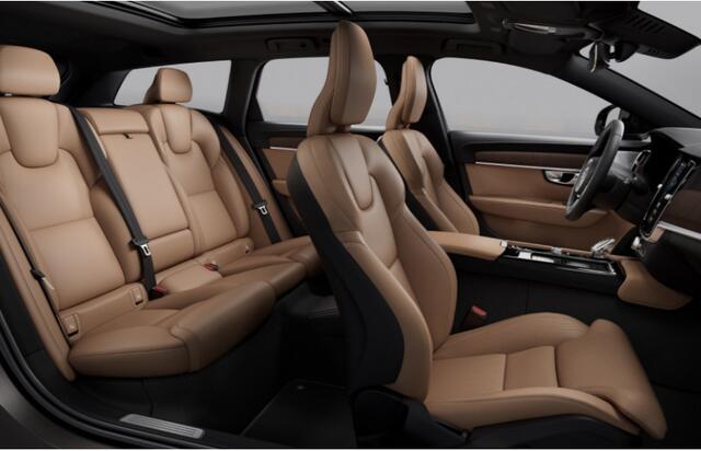 Volvo V90 2.0 T8 Plug-in hybrid AWD Ultra Executive Edition Wordt verwacht!/ Luchtvering/ Bowers & Wilkins/ Stoelventilatie/ Stoelmassage/ Gelamineerde ruiten rondom/ Stoelverwarming voor en achter/ Apple Carplay/ Android auto/ Adaptive cruise control/
