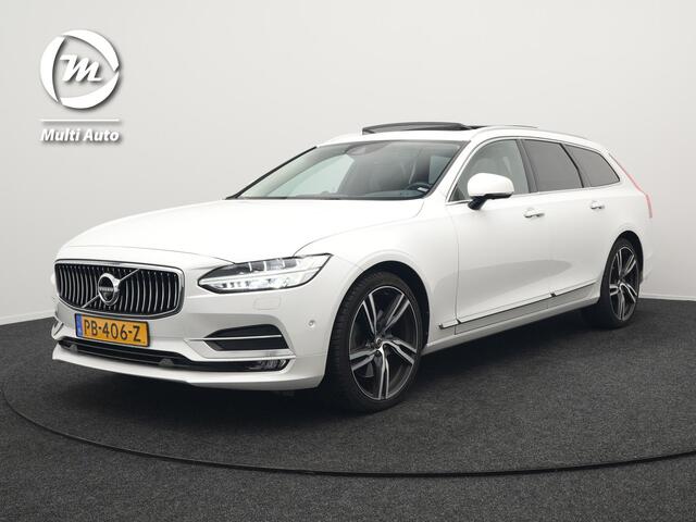 Volvo V90 T5 Inscription 255pk Automaat | Panodak | Trekhaak af Fabriek | Adaptive Cruise | Luxe Lederen Comfortzetels Massage & Memory | Head Up | Bowers & Wilkins | 360 Camera | BLIS | 20"L.M |