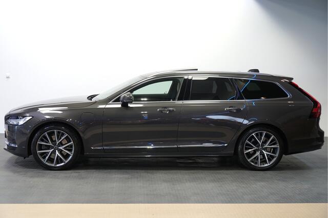 Volvo V90 2.0 T6 AWD 250kW/340pk Aut8 Recharge Inscription Exclusive PANORAMADAK + HARMAN/KARDON + STOELMASSAGE + PILOT ASSIST + BLIS + STOELVERWARMING&-VENTILATIE + 360 CAMERA + MATRIX LED + KEYLESS ENTRY&GO + LANE ASSIST + PARKSENSOREN + 19" LM-VELGEN!!