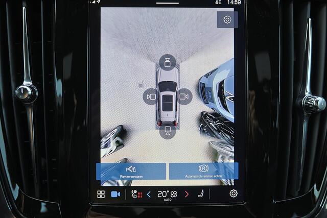 Volvo V90 T6 Recharge AWD Plus Bright - Luchtvering - IntelliSafe Assist & Surround - 360º Camera - Harman/Kardon audio - Adaptieve LED koplampen - Verwarmde voorstoelen, stuur & achterbank - Parkeersensoren voor & achter - Elektr. bedienb. voorstoelen met geheugen