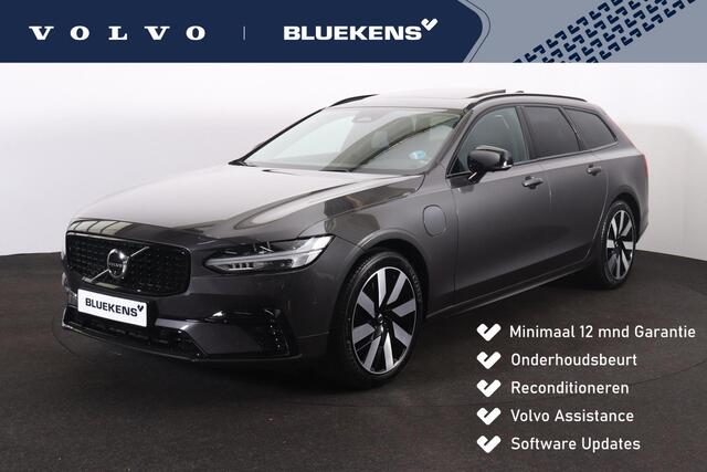 Volvo V90 T8 Recharge AWD Ultra Dark - Luchtvering - Panorama/schuifdak - IntelliSafe Assist & Surround - 360º Camera - Harman/Kardon audio - Adaptieve LED koplampen - Verwarmde voorstoelen, stuur & achterbank - Parkeersensoren voor & achter - Elektr. bedienb. voor
