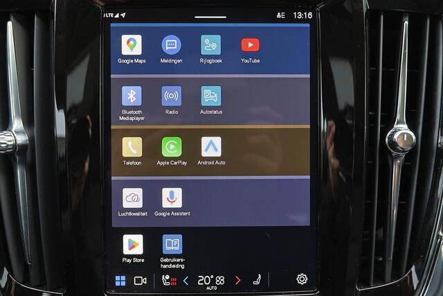 Volvo V90 T8 Recharge AWD Ultra Dark - Luchtvering - Panorama/schuifdak - IntelliSafe Assist & Surround - 360º Camera - Harman/Kardon audio - Adaptieve LED koplampen - Verwarmde voorstoelen, stuur & achterbank - Parkeersensoren voor & achter - Elektr. bedienb. voor