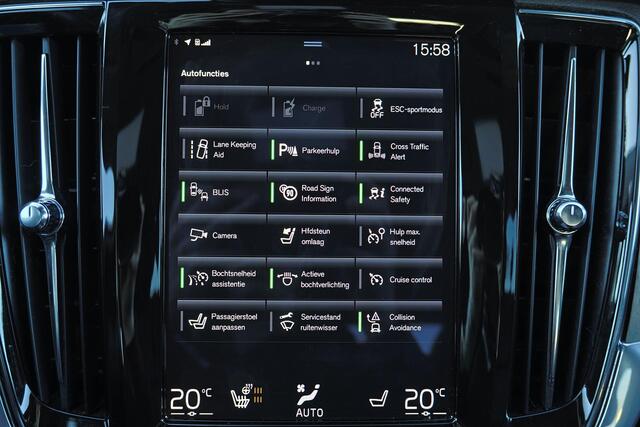 Volvo V90 T6 AWD Inscription - IntelliSafe Assist & Surround - Harman/Kardon audio - Adaptieve LED koplampen - Parkeercamera achter - Verwarmde voorstoelen, stuur & achterbank - Parkeersensoren voor & achter - Elektr. bedienb. voorstoelen met geheugen - Standkachel