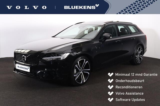Volvo V90 T8 Recharge AWD Ultra Dark - Luchtvering - Panorama/schuifdak - IntelliSafe Assist & Surround - 360º Camera - Bowers & Wilkins audio - Adaptieve LED koplampen - Verwarmde voorstoelen, stuur & achterbank - Parkeersensoren voor & achter - Elektr. bedienb. v