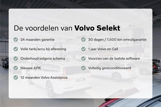 Volvo V90 2.0 T8 Plug-in hybrid AWD Ultra Dark | SOH: 100% | 4 seizoen banden | Extra getint glas | Gelaagd glas | Trekhaak | Luchtvering | Bowers & Wilkins | Massage | Stoel Koeling | 360° Camera | Adaptieve cruise | Stoel/stuur verwarming |