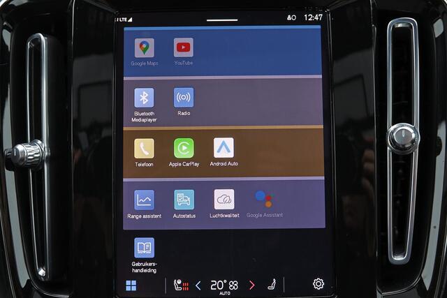 Volvo XC40 Recharge Twin Ultimate 78 kWh - Panorama/schuifdak - IntelliSafe Assist & Surround - 360º Camera - Harman/Kardon audio - Verwarmde voorstoelen, stuur & achterbank - Parkeersensoren voor & achter - Elektr. bedienb. voorstoelen met geheugen links - Draadloz