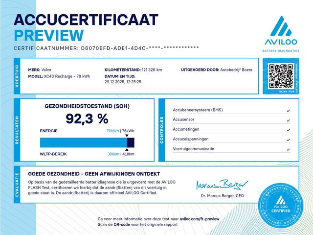 Volvo XC40 Recharge Twin Plis AWD 300kW/408pk Aut. R-Design SOH 92% ADAPT.CRUISE + EL.TREKHAAK + CAMERA + BLIS + PILOT ASSIST + GOOGLE DASHBOARD + LANE ASSIST + SPORTSTOELEN + STOEL-&STUURVERWARMING + PARKSENSOREN V&A + 19" LM-VELGEN!!