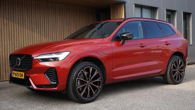 Volvo XC60 2.0 348pk T6 Plug-in hybrid AWD Inscription Pano Led Cruise Leder elek Trekhaak *82362km* 21 inch LM Fusion red *NL auto*