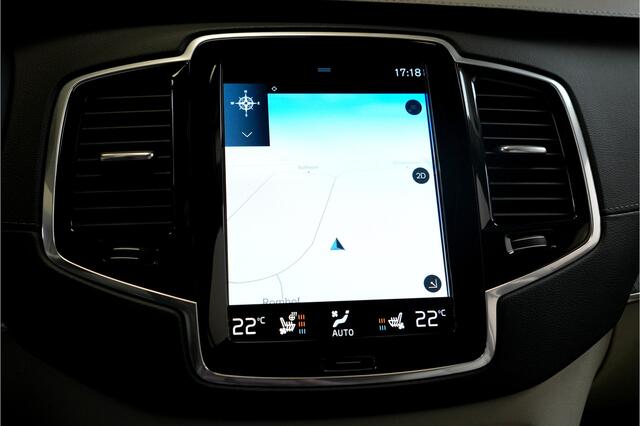 Volvo XC90 2.0 T8 AWD 335kW/455pk Aut8 Recharge Long Range Ultimate Bright LUCHTVERING + PANORAMADAK + HARMAN/KARDON + STOELVERWARMING/-MASSAGE/-VENTILATIE + ADAPT.CRUISE + PILOT ASSIST + BLIS + HEAD-UP + 360 CAMERA + PARKSENSOREN V&A + 21" LM-VELGEN!!