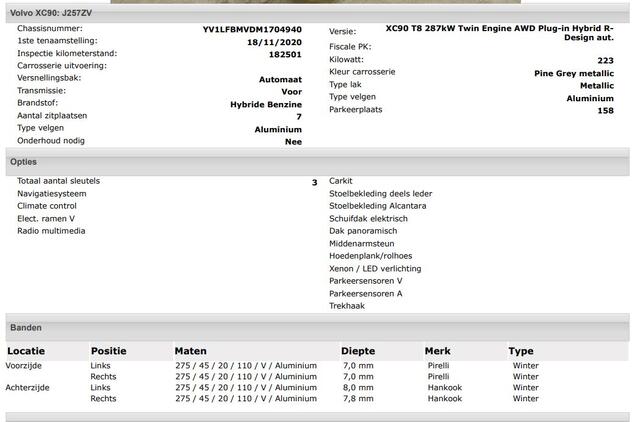 Volvo XC90 2.0 T8 AWD R-Design Panoramadak / Trekhaak / Leder-sport / Pdc+Camera / Xenon / 7Pers. / Apk 11-2026
