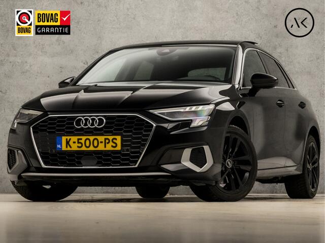 Audi A3 SPORTBACK 30 TFSI Sport Automaat (SCHUIFDAK, BLACK EDITION, APPLE CARPLAY, GROOT NAVI, ADAPTIVE CRUISE, SFEERVERLICHTING, GETINT GLAS, SPORTSTOELEN, DAKRAILS, LED KOPLAMPEN, NIEUWSTAAT)