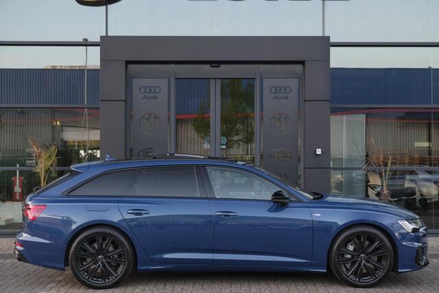 Audi A6 Avant 50 TFSIe 300pk Quattro S-line Facelift Panoramadak Bang&Olufsen *BTW* Trekhaak elec. Ascari blauw S6 diffusor Black pack