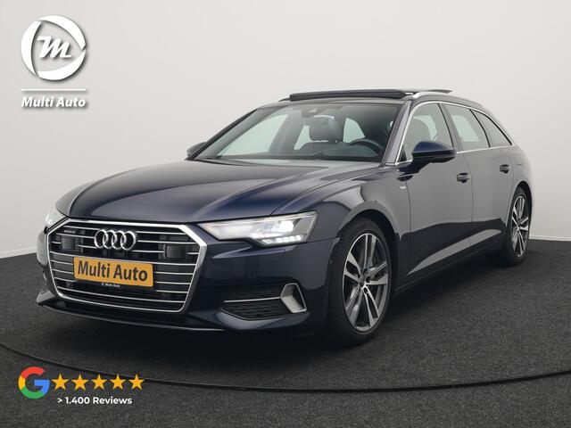 Audi A6 Avant 50 TFSI e quattro S Line Plug In Hybrid 300pk PHEV | Trekhaak Af Fabriek | Panodak | Head Up | Bang & Olufsen | Lederen Sportstoelen Verwarmd | Adaptive Cruise | Apple Carplay | Camera | Blis | Navigatie | Virtual | DAB | JGS-28-R