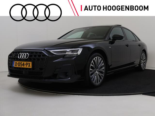 Audi A8 60 TFSI e quattro | Panoramadak | Luchtvering | Bang & Olufsen | 360 camera | 4-zone airco inclusief stoelverwarming achter | Head-up display | Stoelventilatie voor inclusief massagefunctie | Servosluiting portieren | LED matrix verlichting |