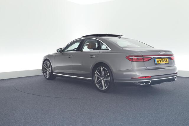 Audi A8 55 TFSI 340pk quattro Pro Line Plus Cognac Leder B&O Panoramadak Memory 360Camera Head-Up Standkachel Keyless Navigatie