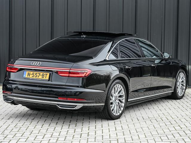 Audi A8 55 TFSI QUATTRO PRO LINE PLUS | LUCHTVERING | STANDKACHEL | VIRTUAL COCKPIT | LUCHTVERING | ADAPTIVE CRUISE | STOELVERWARMING EN -VENTILATIE | MASSAGE | 360 CAMERA | PANORAMADAK | LED | STUURVERWARMING | HEAD-UP | AMBIANCE INTERIEUR | SOFT-CLOSE |
