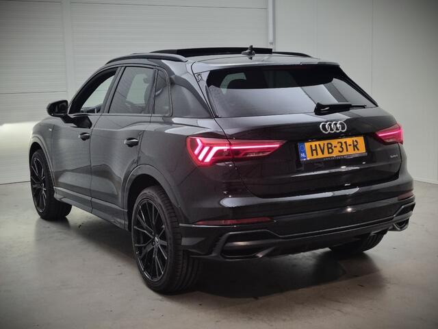 Audi Q3 40 TFSI quattro S Line Pro Line S | 190 PK | Panoramadak | Matrix Led | Stoelverwarming | Leer | Dode Hoek | Automaat | BTW | Black Edition | Cruise Control | Virtual | Navigatie | Dealer Onderhouden |