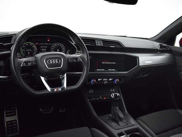 Audi Q3 45 TFSIe 245pk S-Tronic S Edition · Camera · Keyless · Side Assist · Inklap. Trekhaak · 20"Velgen · ACC · Stoelverwarming · Optiekpakket Zwart · Garantie t/m 11-01-2027 of 100.000km