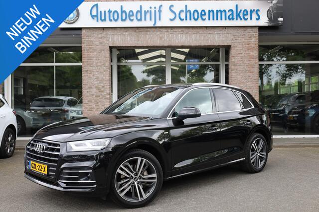 Audi Q5 50 TFSI e quattro S-Edition 299PK! PANO LEER/NAPPA+MEMORY COCKPITVIEW Luchtvering TREKHAAK-ELEK 360-CAMERA 20"LMV ACHTERKLEP-ELEK 2xPDC STOELVERW. ZWARTE-HEMEL ENZ!