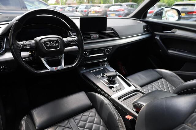 Audi Q5 50 TFSI e quattro S-Edition 299PK! PANO LEER/NAPPA+MEMORY COCKPITVIEW Luchtvering TREKHAAK-ELEK 360-CAMERA 20"LMV ACHTERKLEP-ELEK 2xPDC STOELVERW. ZWARTE-HEMEL ENZ!