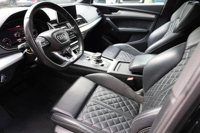 Audi Q5 50 TFSI e quattro S-Edition 299PK! PANO LEER/NAPPA+MEMORY COCKPITVIEW Luchtvering TREKHAAK-ELEK 360-CAMERA 20"LMV ACHTERKLEP-ELEK 2xPDC STOELVERW. ZWARTE-HEMEL ENZ!