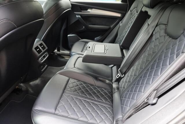 Audi Q5 50 TFSI e quattro S-Edition 299PK! PANO LEER/NAPPA+MEMORY COCKPITVIEW Luchtvering TREKHAAK-ELEK 360-CAMERA 20"LMV ACHTERKLEP-ELEK 2xPDC STOELVERW. ZWARTE-HEMEL ENZ!