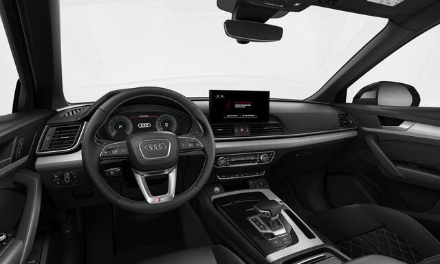 Audi Q5 50 TFSI e S Edition 299pk | Leder | Pano | 360Cam | Trekhaak | 20 inch | Tour/City/Parking Pack | HomeLink | Optiek Zwart | S Line | Keyless | Parkeerassist | Navi | CarPlay |