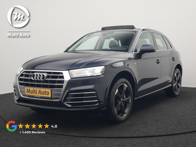 Audi Q5 50 TFSI e quattro S Line Plug In Hybrid 299pk Dealer O.H. PHEV | Panodak | 20"L.M Rotor | Apple Carplay | Sportstoelen Verwarmd | Cruise Control | Keyless | Navigatie | Virtual | 20"L.M |