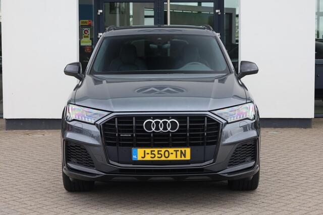 Audi Q7 55 TFSI e quattro Pro Line S 380PK / 280kW, Lederen bekleding, 21" LMV, honingraat, servo sluiting portieren, dodehoek sensor, achteruitrijcamera, parkeersensoren voor en achter, voorstoelen verwarmbaar, Bose Sound System, verstelbare achterbank, navigati