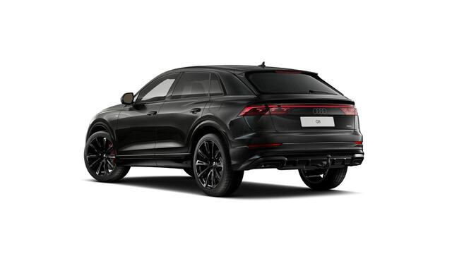 Audi Q8 55 TFSI e quattro Pro Line S 394pk | Rood stiksel / Gordels | Panoramadak | B&O | Vierwielbesturing | Ass.Plus.Remote | Sportstoel Plus | 23'' inch Zwart | Trekhaak |
