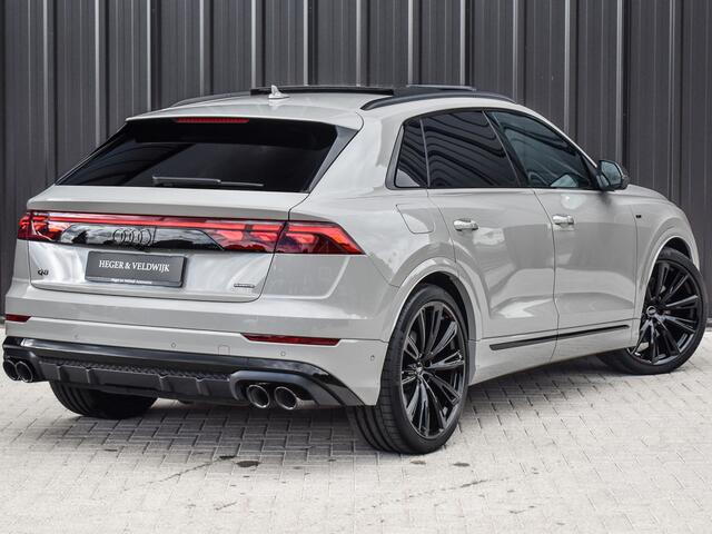 Audi Q8 60 TFSI e QUATTRO PRO LINE S COMPETITION | PANORAMADAK | BANG & OLUFSEN ADVANCED | S-SEATS | CARBON INLEG | HEAD-UP | 360 CAMERA | MEMORY SEATS | ADAPTIVE CRUISE | AMBIANCE INTERIEUR | SOFT-CLOSE | LEDEREN INTERIEUR DELEN | TREKHAAK