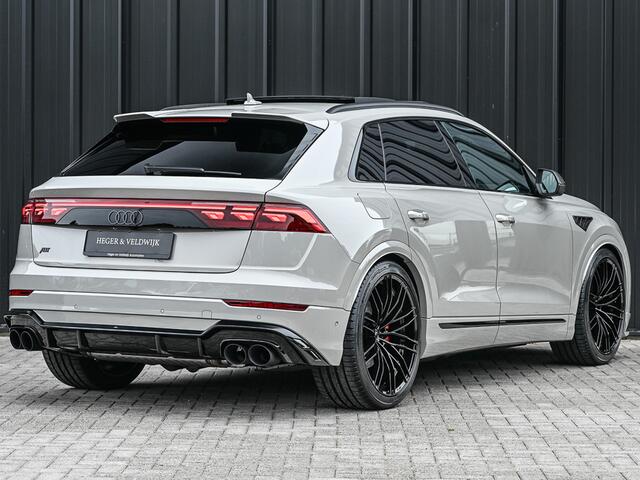 Audi Q8 60 TFSI e QUATTRO ABT AERO COMPETITION | CARBON | B&O SOUND SYSTEM | STOELMASSAGE | HEAD-UP | 4 WIEL BESTURING | ALCANTARA HEMEL | OLED ACHTERLICHTEN | PANORAMADAK | STOELVERWARMING EN -VERKOELING | 360 CAMERA | EL. TREKHAAK