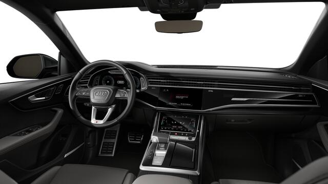 Audi Q8 55 TFSI e 394 Tiptronic Pro Line S Automaat | Vierwielbesturing | Privacy glas (donker getint) | Glazen panoramadak | Bang & Olufsen Premium 3D | Sportstoelen plus voorin | Optiekpakket zwart plus | Velgen Audi Sport, 10-spaak-trapezoïde, zwart, 10,0Jx23,