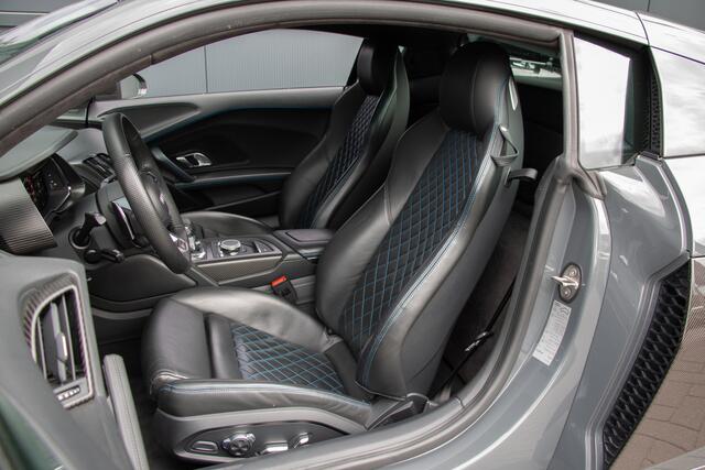 Audi R8 5.2 FSI V10 Quattro Plus 610PK | Ceramic Brakes | B&O | Carbon | Camera | Sportuitlaat | Drive Select | Alcantara | Keyless Entry | 20"| Laser | Garagedeuropener | Audi Exclusive | Stoelverwarming | Virtual Cockpit | PPF Neus | Valcona Stiksel | Magnetic 