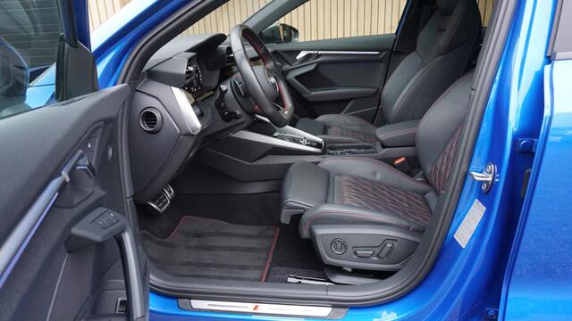 Audi S3 SPORTBACK 2.0 TFSI 310pk Quattro Pano.dak B&O RS-Seat Nappa HUD *Black Optik* 19inch LM Audi Sport *Arablau Pearl * *Unieke S3*
