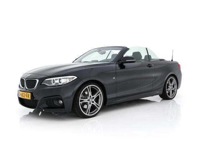 BMW 2-SERIE Cabrio 220d Sport M-Sportpack Aut. *FULL-LEATHER | XENON | HARMAN/KARDON | MEMORY-PACK | HEATED-SPORTSEATS | NAVI-FULLMAP | DAB+ | ECC | PDC | 19''ALU*