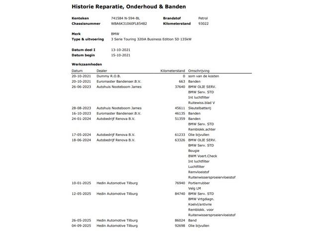BMW 3-SERIE Touring 320i Business Edition (184PK) 1e-Eig. & Dealer-Onderh. BOVAG-Garantie. NL-Auto.