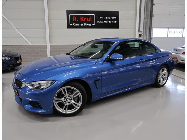 BMW 4-SERIE Cabrio 420i M-Sport Nekverwarming Harman/Kardon Trekhaak afn. Camera Sportstoelen Leer Stoelverwarming Estorilblauw 18 Inch LMV Zeer nette staat