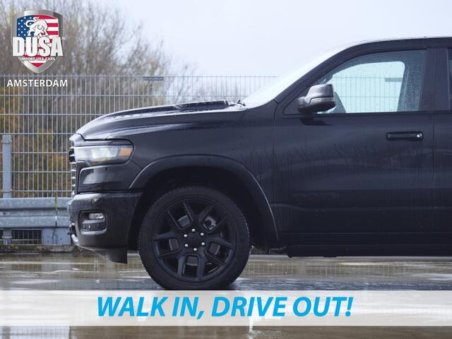 Dodge 1500 RAM | Laramie | Night Edition | 3.0L I6 Hurricane | Crew Cab | 4X4 | Panorama | Niveau regeling | 14,4-inch Touchscreen | Passenger Display Meerprijs extra opties / Accessoires zoals Deksel, Backflip, Fenders, wraps, Stripings etc