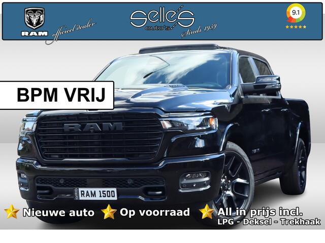 Dodge 1500 Ram 2025 3.0L HURRICANE LARAMIE Night Premium | BPM VRIJ | NIEUW | LPG in of onderbouw | Deksel | Panoramadak | Luchtverin