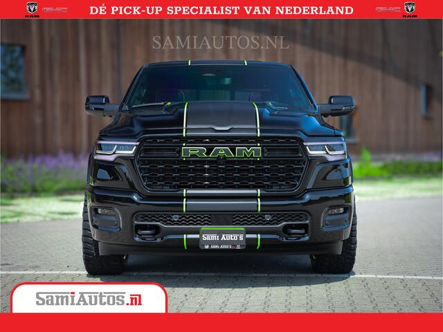 Dodge 1500 Ram Limited Night H.O 540HP 706Nm | Massage + Full Option | De Meest Luxe en Volle Pick-Up in zijn Klasse | Comfortabele Dubbele Cabine met Royale 5 Zitplaatsen | BPM vrij | Nu Leverbaar uit Voorraad | Voorraad Nr 2384 - 5408