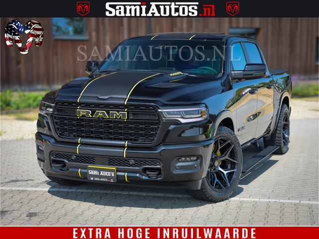 Dodge 1500 Ram Limited Night H.O 540HP 706Nm | Massage + Full Option | De Meest Luxe en Volle Pick-Up in zijn Klasse | Comfortabele Dubbele Cabine met Royale 5 Zitplaatsen | BPM vrij | Nu Leverbaar uit Voorraad | Voorraad Nr 2333 - 5129